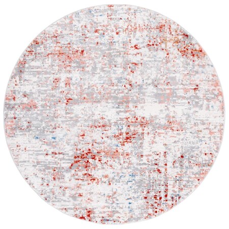 Safavieh 6 ft. 7 in. x 6 ft. 7 in. Shivan Round Power Loomed Rug; Ivory & Rust SHV166P-7R
